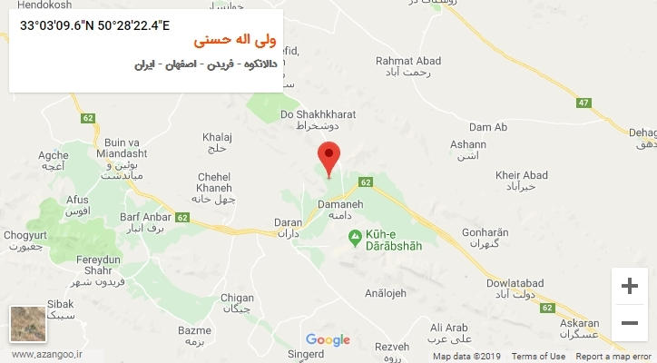 روستای ولی اله حسنی بر روی نقشه