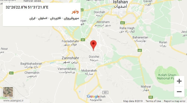 روستای ونهر بر روی نقشه