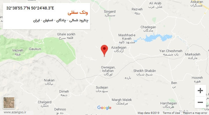 روستای ونک سفلی بر روی نقشه