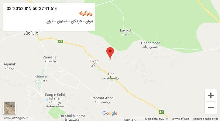 روستای ونوکوله بر روی نقشه