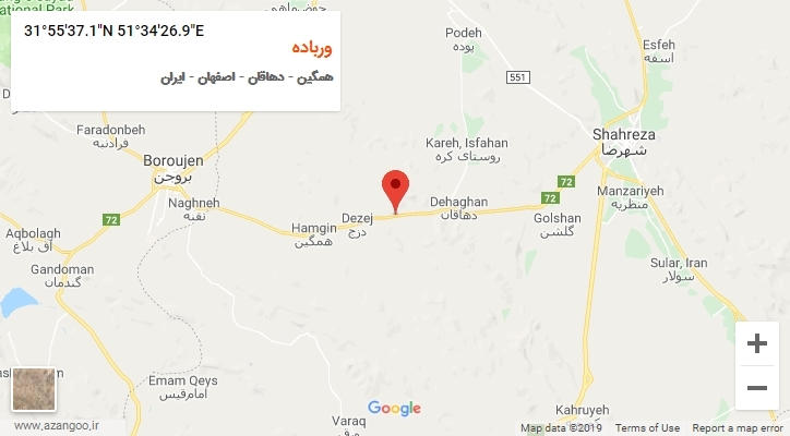 روستای ورباده بر روی نقشه