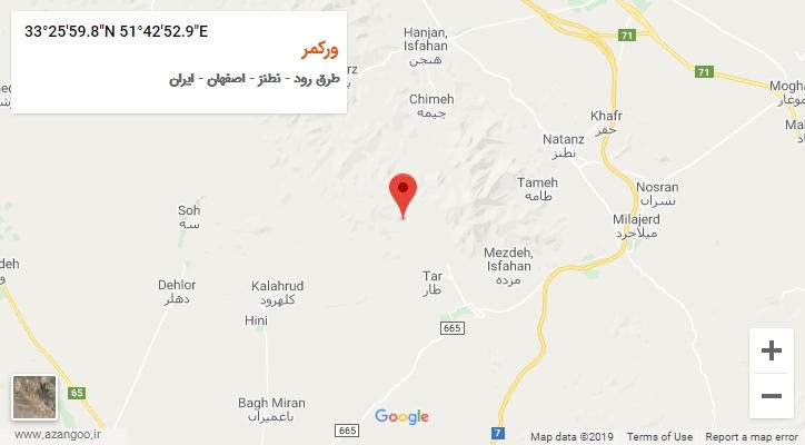 روستای ورکمر بر روی نقشه