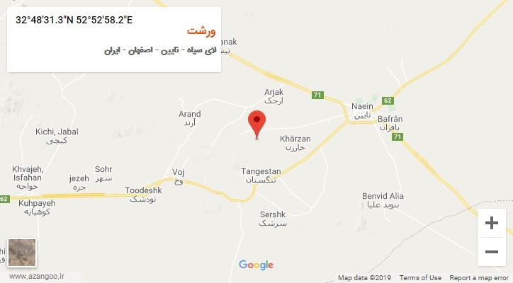 روستای ورشت بر روی نقشه