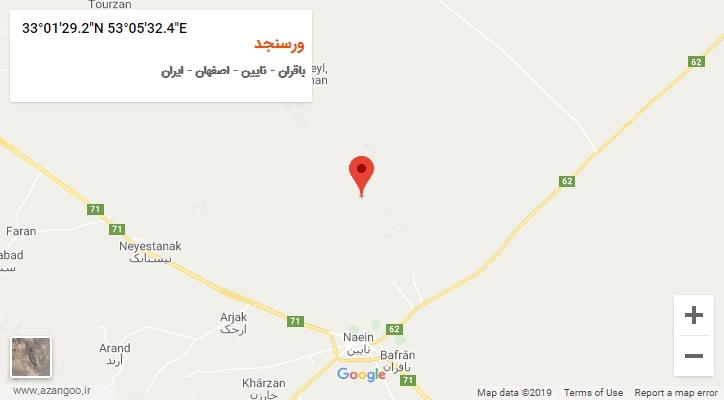 روستای ورسنجد بر روی نقشه