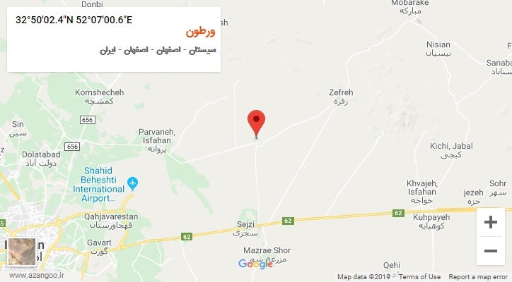 روستای ورطون بر روی نقشه