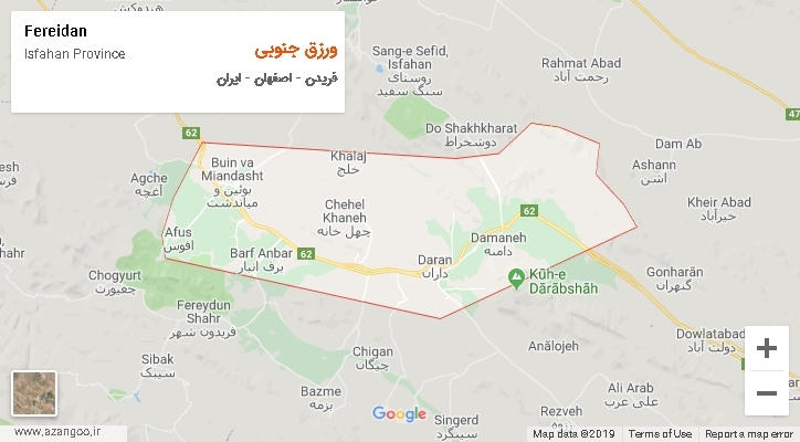 دهستان ورزق جنوبی بر روی نقشه
