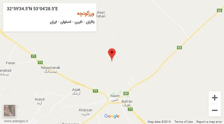 روستای ورزگونچه بر روی نقشه