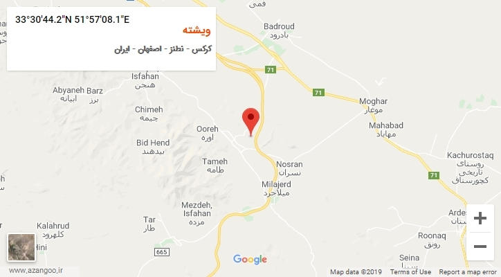 روستای ویشته بر روی نقشه