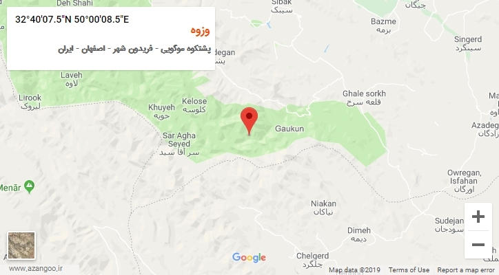 روستای وزوه بر روی نقشه
