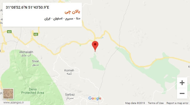 روستای یالان چی بر روی نقشه