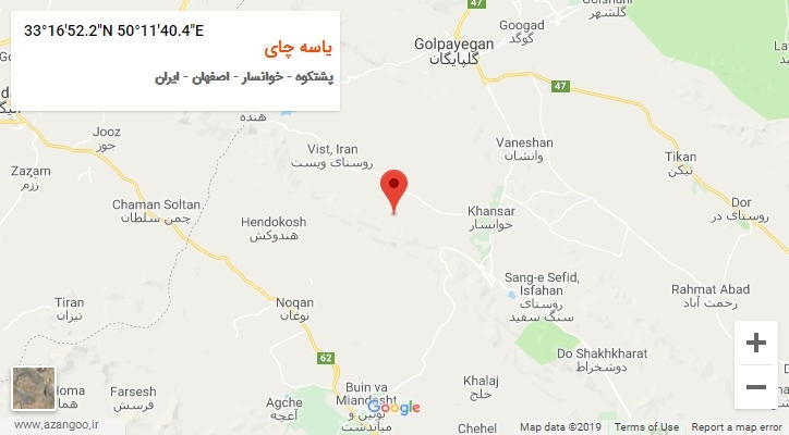روستای یاسه چای بر روی نقشه