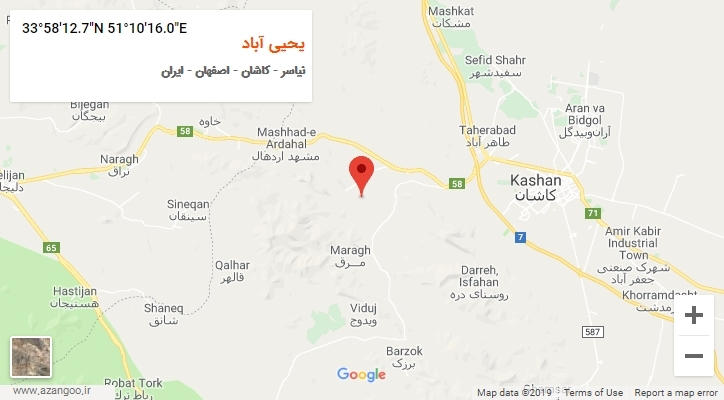 روستای یحیی آباد بر روی نقشه