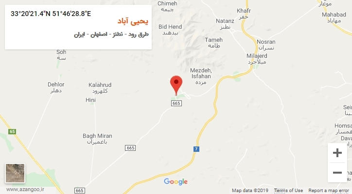 روستای یحیی آباد بر روی نقشه