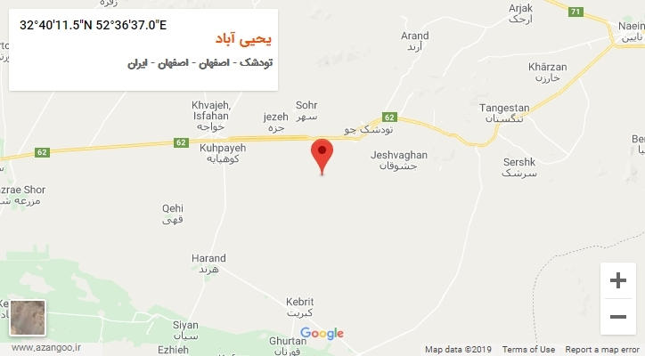 روستای یحیی آباد بر روی نقشه
