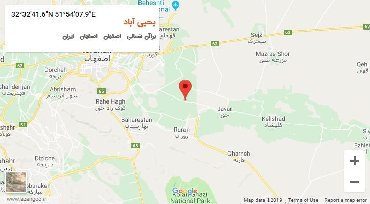 روستای یحیی آباد بر روی نقشه
