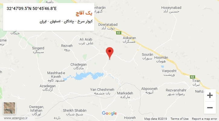 روستای یک آقاچ بر روی نقشه