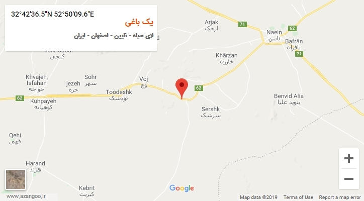 روستای یک باغی بر روی نقشه