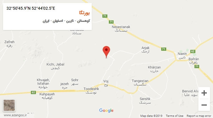 روستای یورتگا بر روی نقشه
