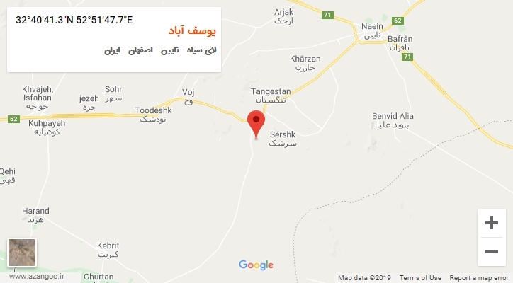 روستای یوسف آباد بر روی نقشه