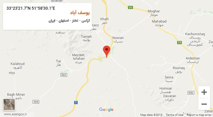 روستای یوسف آباد بر روی نقشه