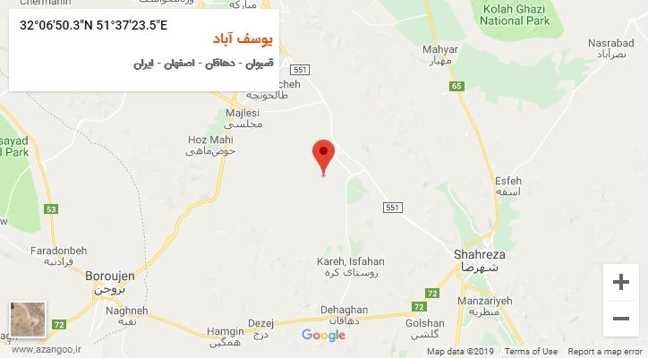 روستای یوسف آباد بر روی نقشه