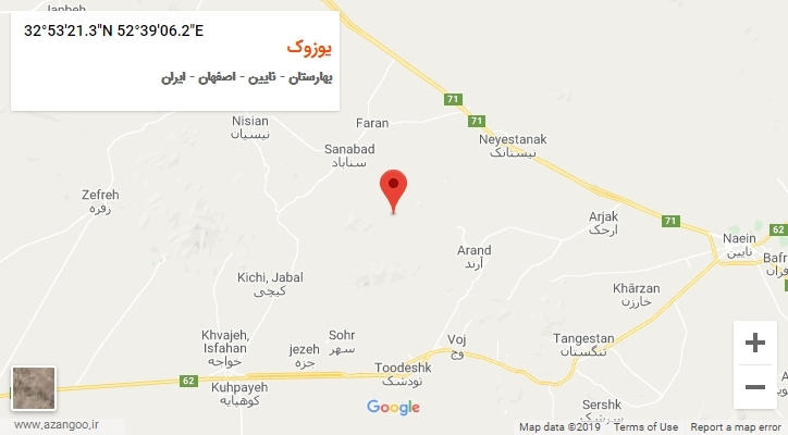 روستای یوزوک بر روی نقشه