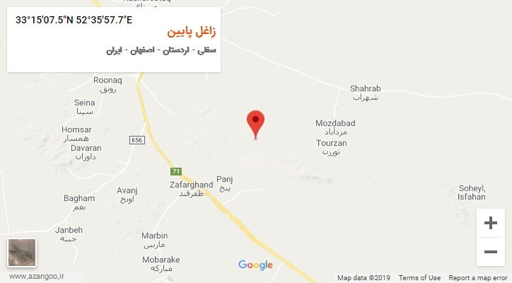 روستای زاغل پایین بر روی نقشه