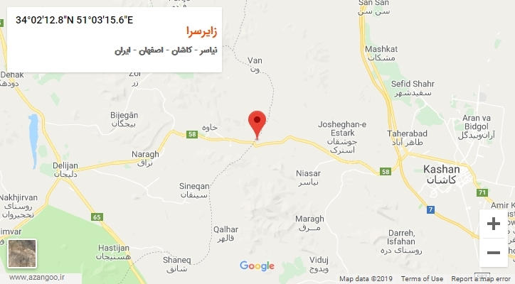 روستای زایرسرا بر روی نقشه
