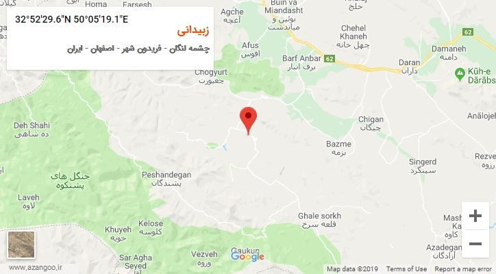 روستای زبیدانی بر روی نقشه