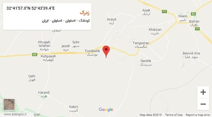 روستای زدرک بر روی نقشه