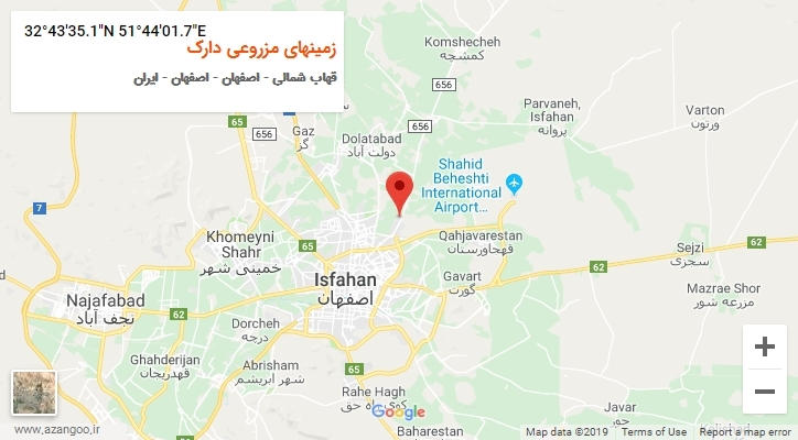 روستای زمینهای مزروعی دارک بر روی نقشه