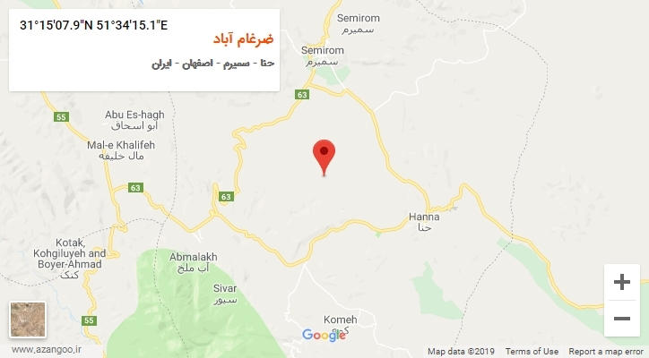 روستای ضرغام آباد بر روی نقشه