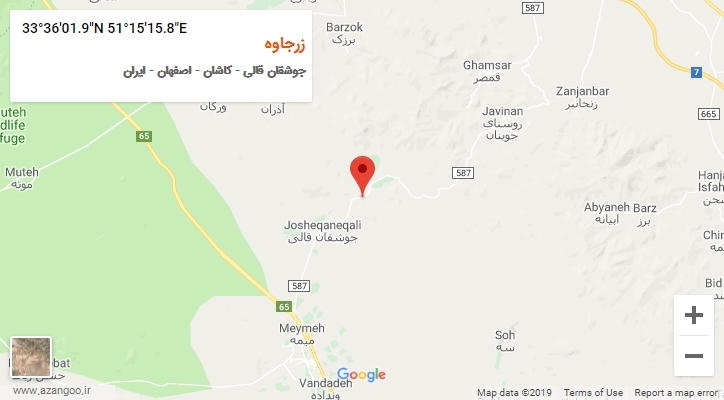 روستای زرجاوه بر روی نقشه