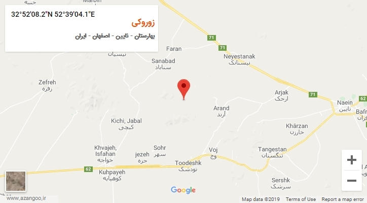 روستای زوروکی بر روی نقشه