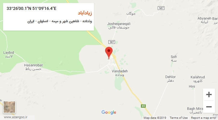 روستای زیادآباد بر روی نقشه
