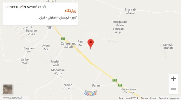 روستای زیارتگاه بر روی نقشه