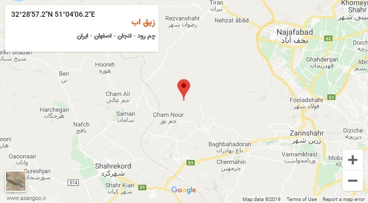 روستای زیق اب بر روی نقشه