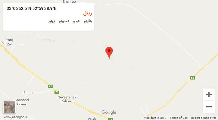 روستای زینل بر روی نقشه