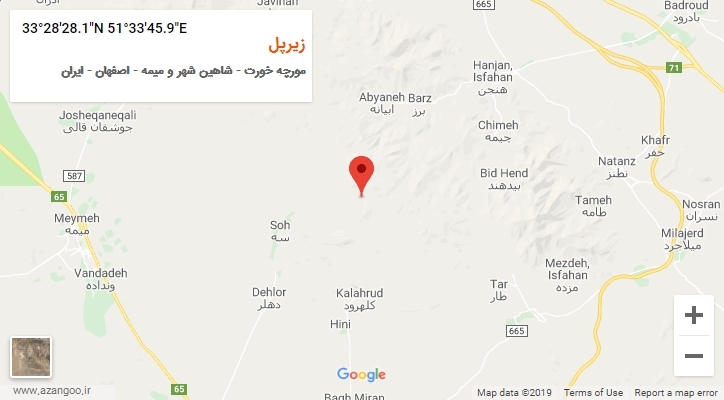 روستای زیرپل بر روی نقشه