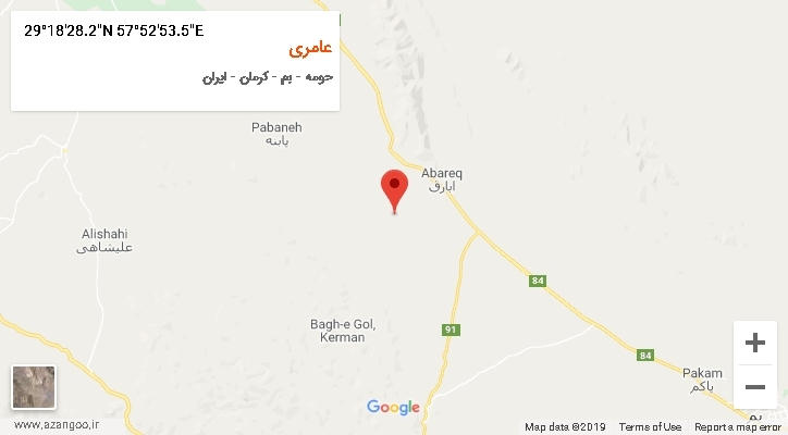 روستای عامری بر روی نقشه