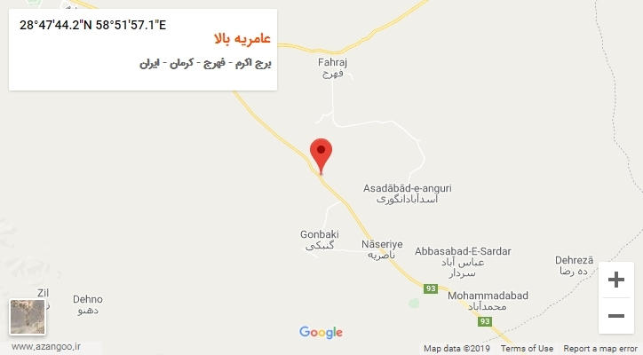 روستای عامریه بالا بر روی نقشه