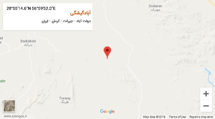 روستای آبادگیشگی بر روی نقشه