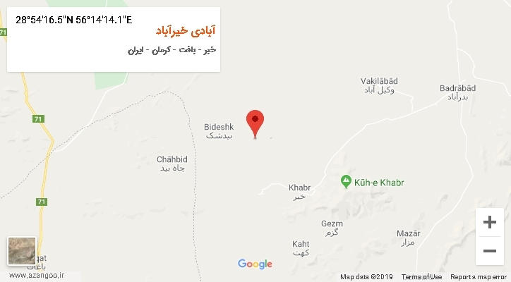 روستای آبادی خیرآباد بر روی نقشه
