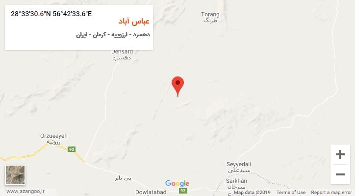 روستای عباس آباد بر روی نقشه