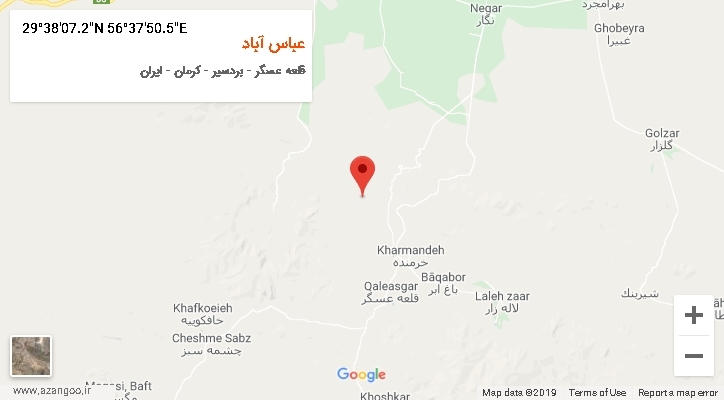 روستای عباس آباد بر روی نقشه