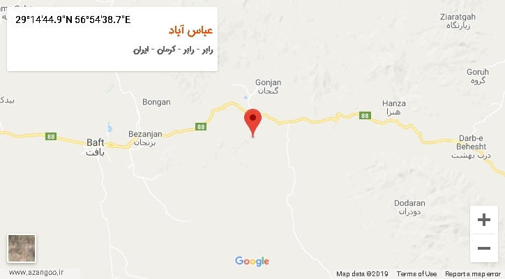 روستای عباس آباد بر روی نقشه