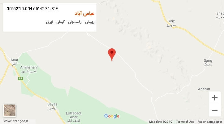 روستای عباس آباد بر روی نقشه