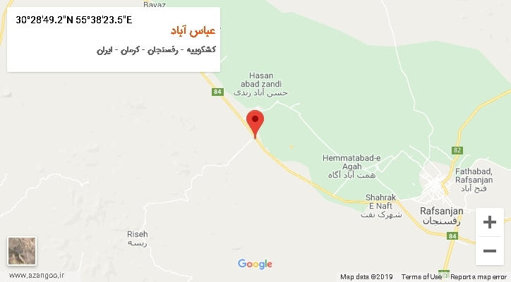روستای عباس آباد بر روی نقشه