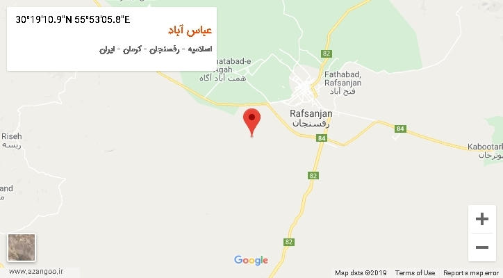 روستای عباس آباد بر روی نقشه
