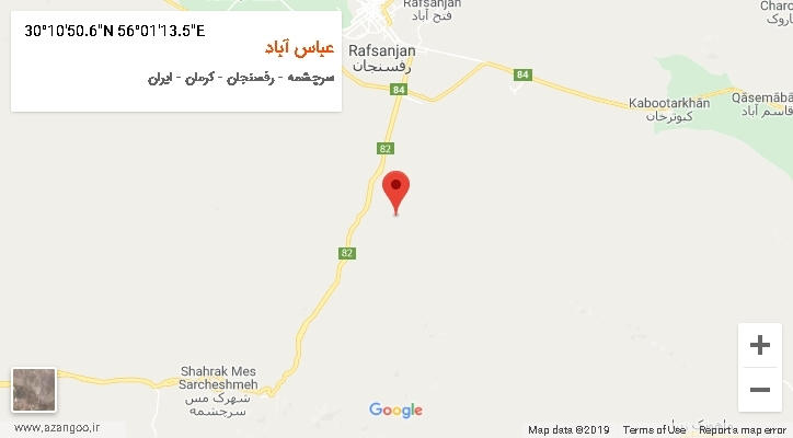 روستای عباس آباد بر روی نقشه